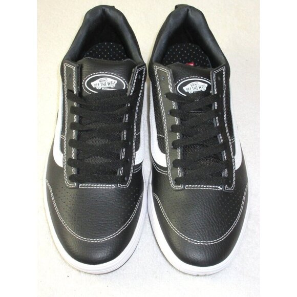 Vans Men's Zahba Leather Black White Striped Skate Shoes Various Sizes NIB - Picture 3 of 5